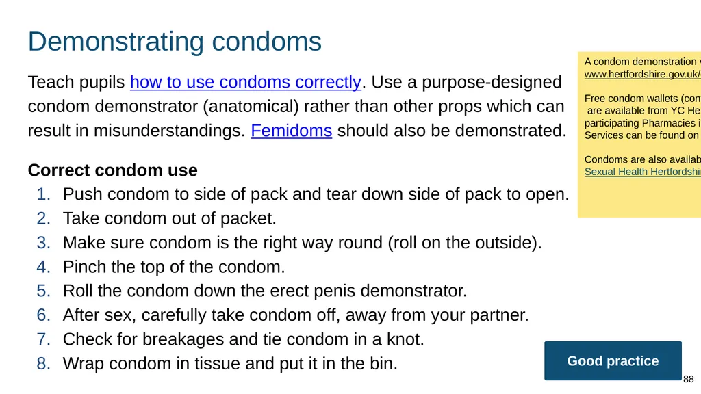 Teaching about intimate and sexual relationships, - slide 88 of 105