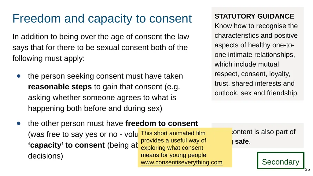 Teaching about intimate and sexual relationships, - slide 35 of 105