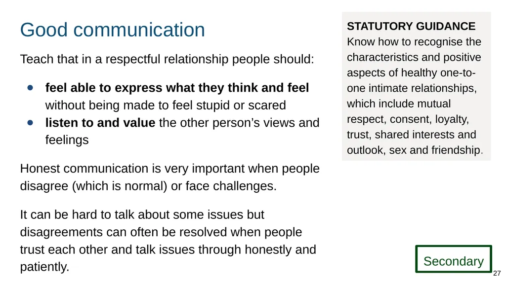 Teaching about intimate and sexual relationships, - slide 27 of 105
