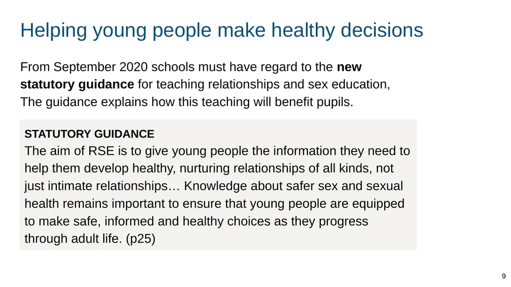 Teaching about intimate and sexual relationships, - slide 9 of 105