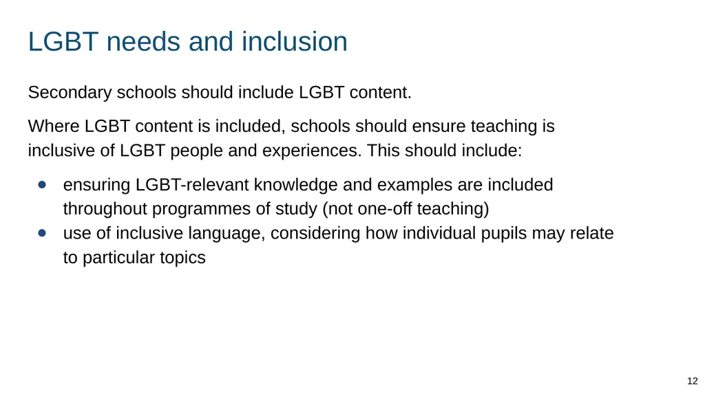Teaching about intimate and sexual relationships, - slide 12 of 105