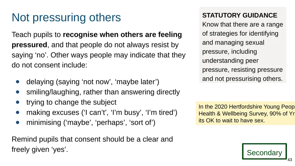 Teaching about intimate and sexual relationships, - slide 43 of 105