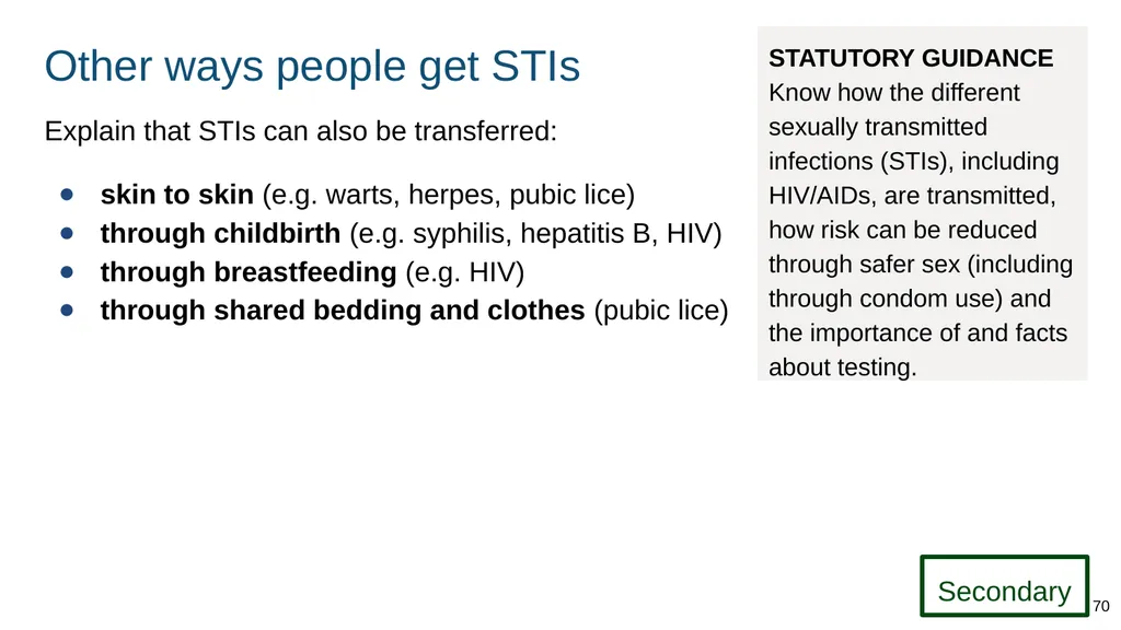 Teaching about intimate and sexual relationships, - slide 70 of 105