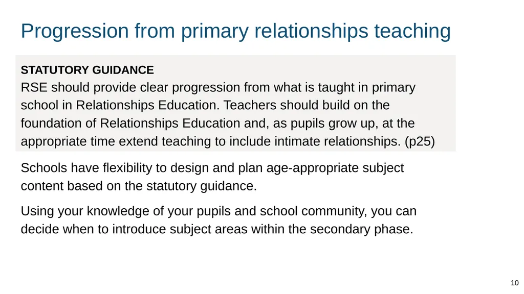 Teaching about intimate and sexual relationships, - slide 10 of 105