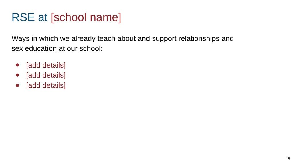Teaching about intimate and sexual relationships, - slide 8 of 105