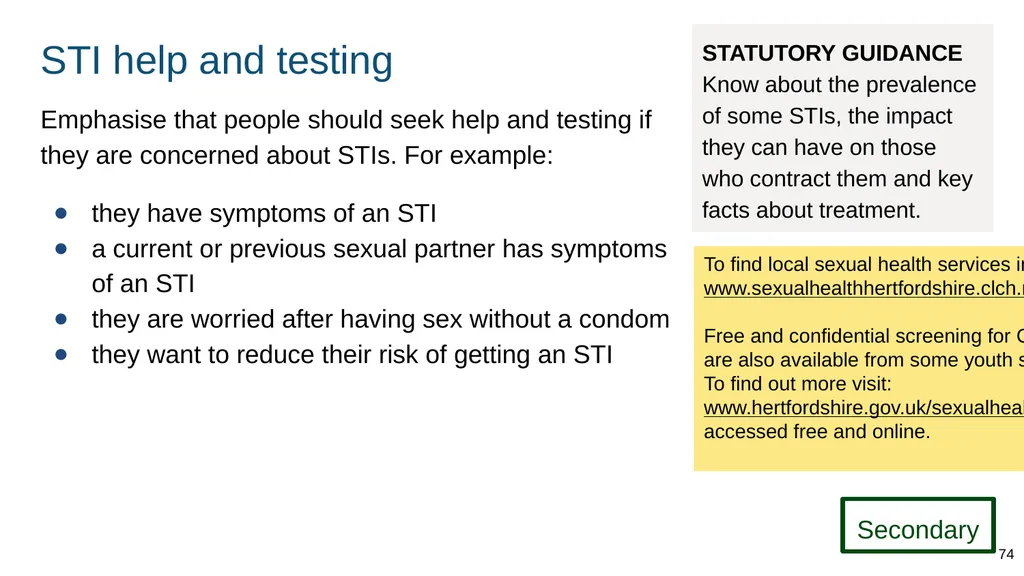 Teaching about intimate and sexual relationships, - slide 74 of 105