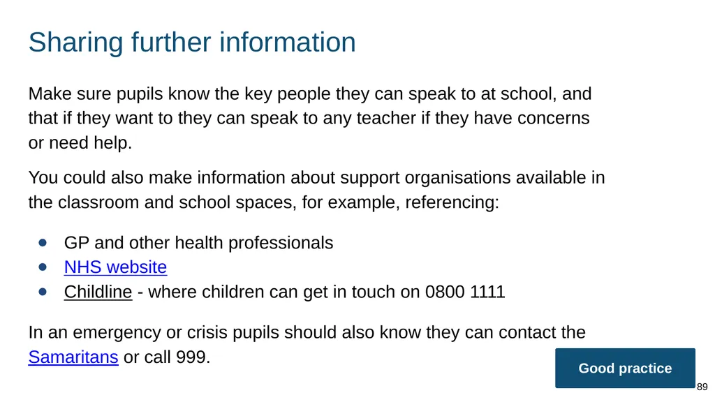 Teaching about intimate and sexual relationships, - slide 89 of 105