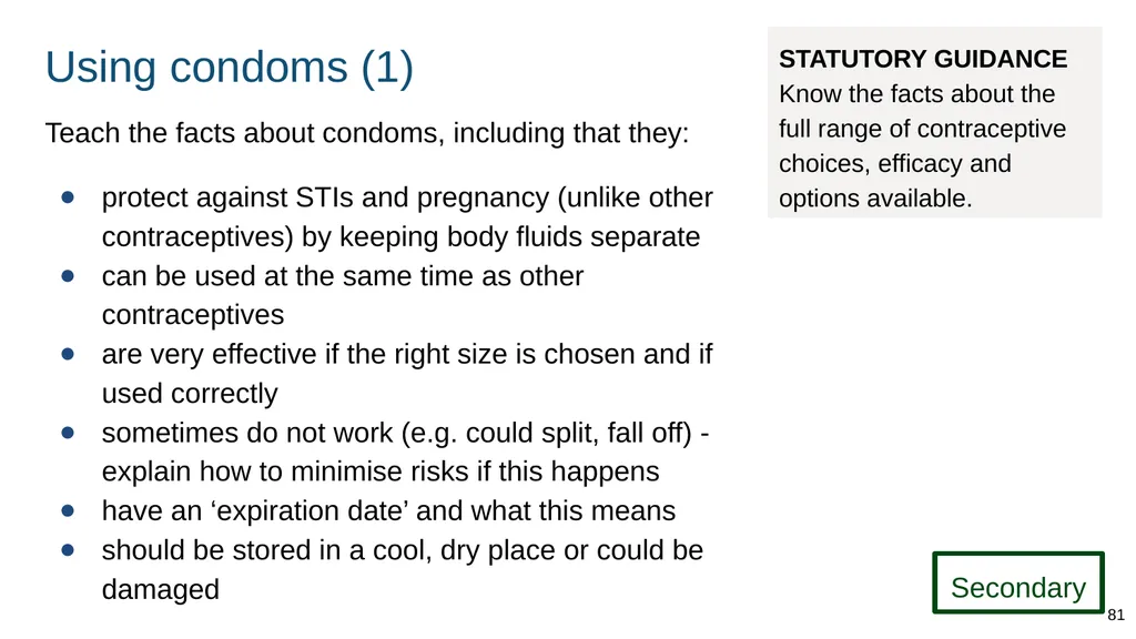 Teaching about intimate and sexual relationships, - slide 81 of 105