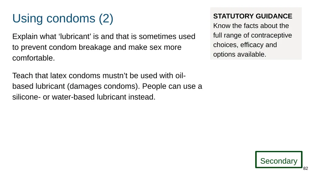 Teaching about intimate and sexual relationships, - slide 82 of 105