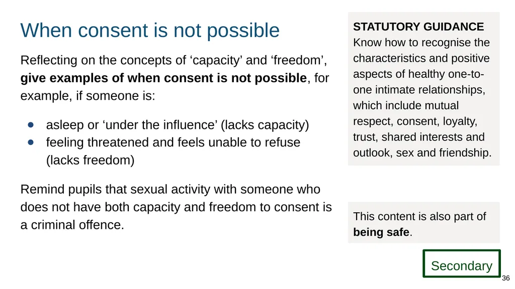 Teaching about intimate and sexual relationships, - slide 36 of 105