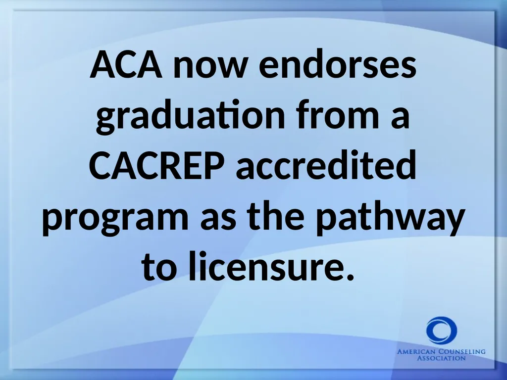 Keeping Up With the Counseling Profession: Current - slide 18 of 45