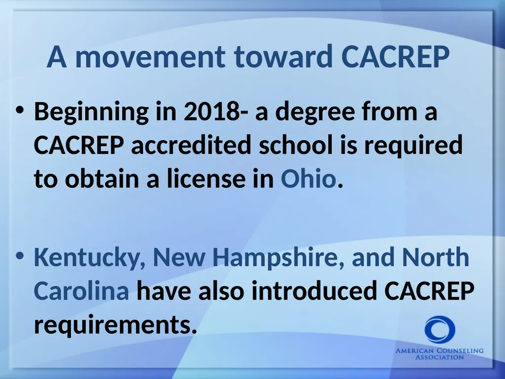 Keeping Up With the Counseling Profession: Current - slide 15 of 45