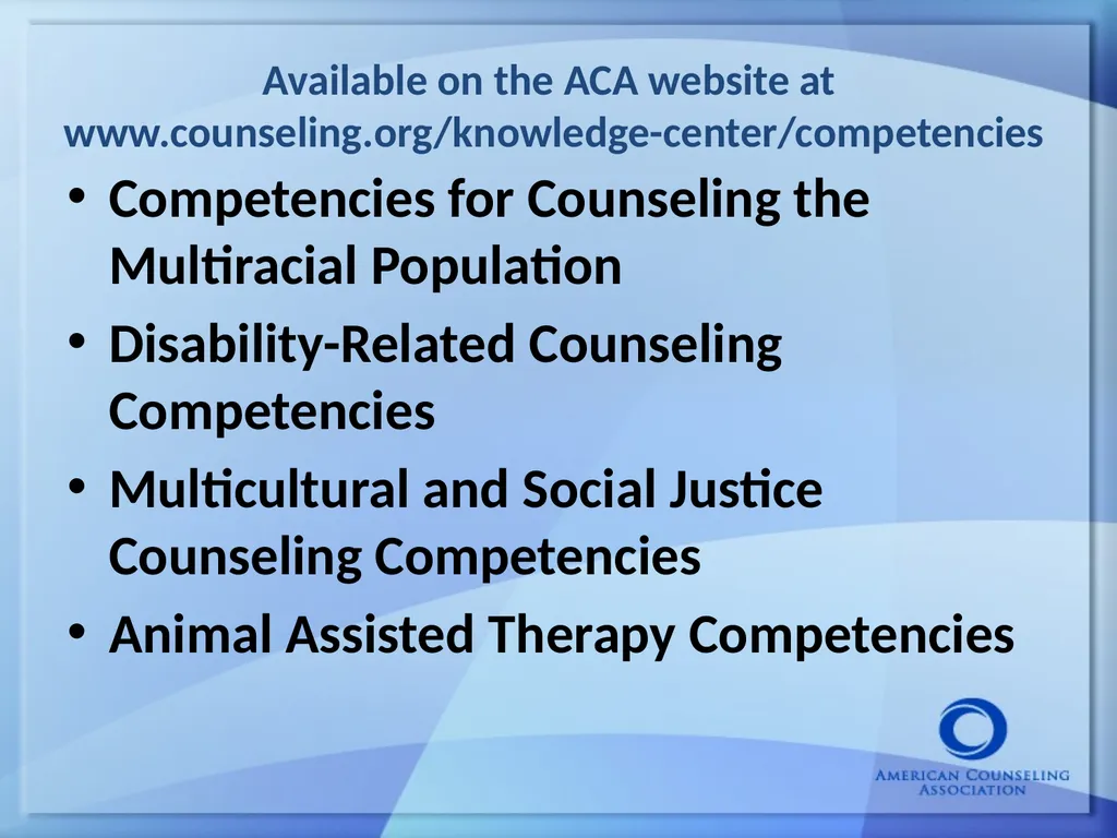 Keeping Up With the Counseling Profession: Current - slide 38 of 45