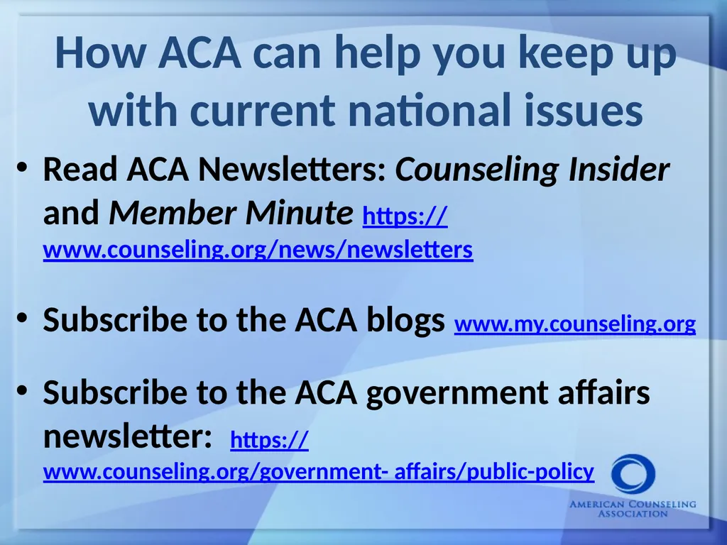Keeping Up With the Counseling Profession: Current - slide 42 of 45