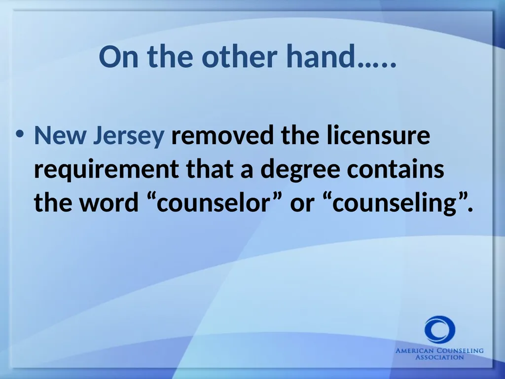 Keeping Up With the Counseling Profession: Current - slide 17 of 45