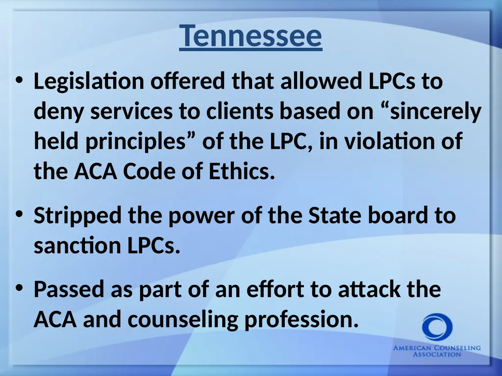 Keeping Up With the Counseling Profession: Current - slide 30 of 45