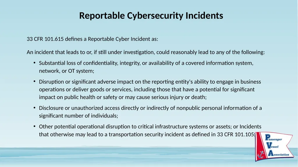 Passenger Vessel Association Cyber Security - slide 17 of 37