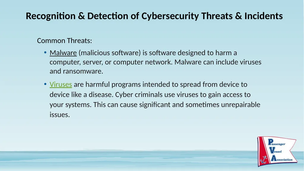 Passenger Vessel Association Cyber Security - slide 9 of 37