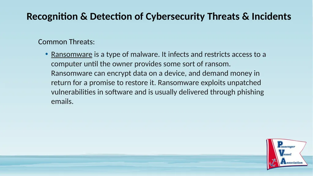 Passenger Vessel Association Cyber Security - slide 10 of 37