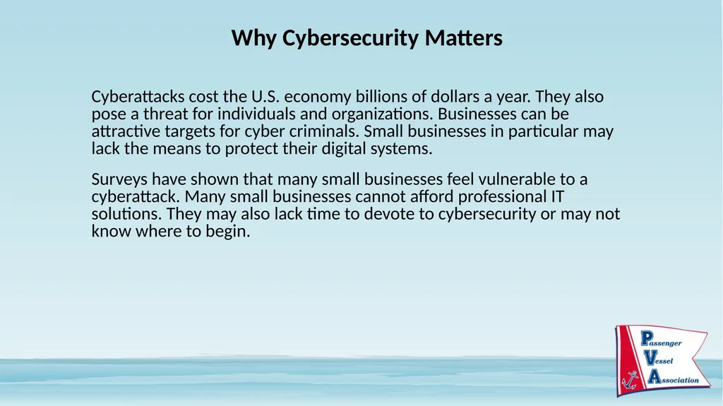 Passenger Vessel Association Cyber Security - slide 7 of 37