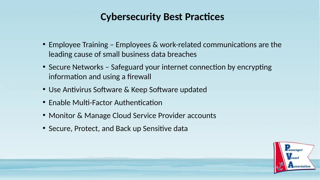 Passenger Vessel Association Cyber Security - slide 16 of 37