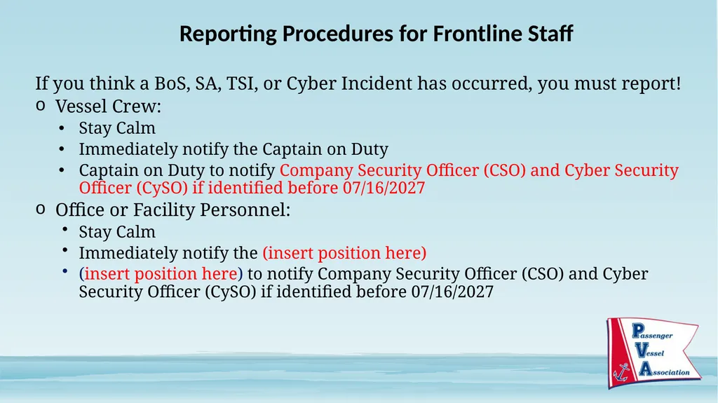 Passenger Vessel Association Cyber Security - slide 25 of 37