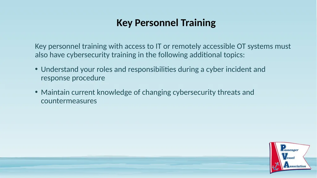 Passenger Vessel Association Cyber Security - slide 30 of 37