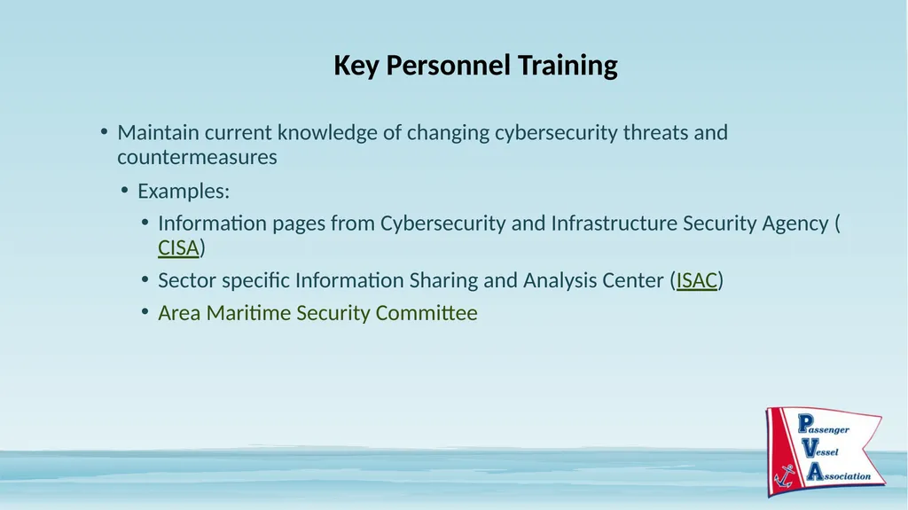 Passenger Vessel Association Cyber Security - slide 32 of 37