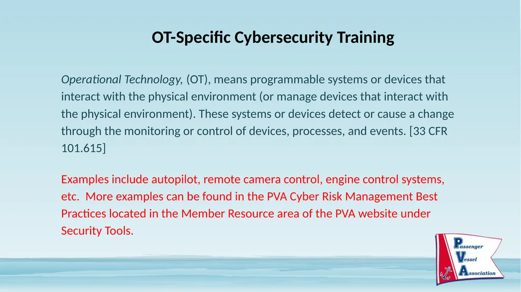 Passenger Vessel Association Cyber Security - slide 26 of 37