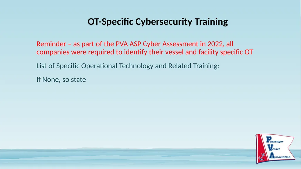 Passenger Vessel Association Cyber Security - slide 27 of 37