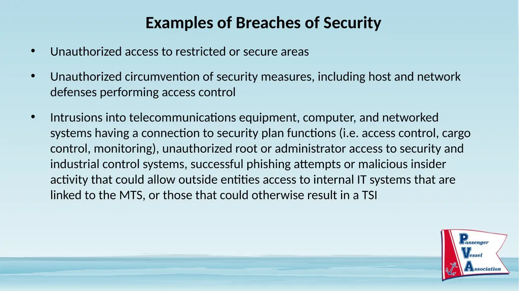 Passenger Vessel Association Cyber Security - slide 20 of 37