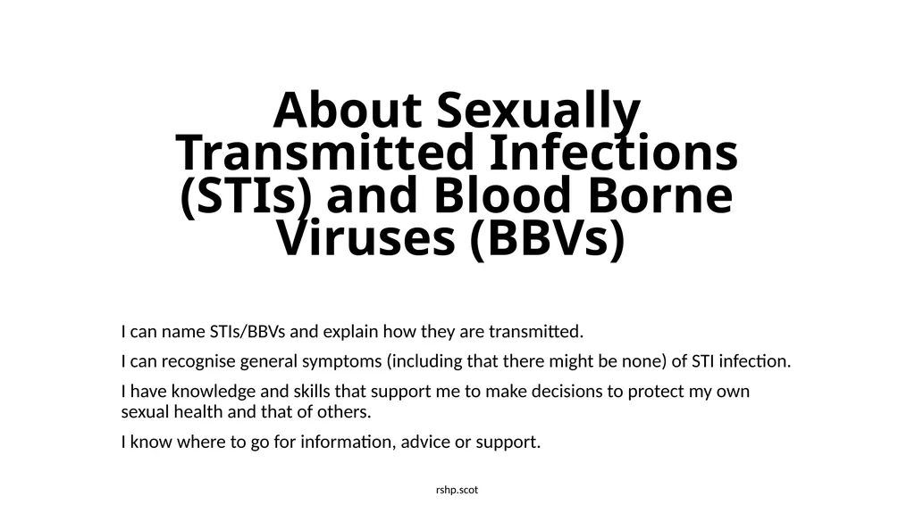 About Sexually Transmitted Infections (STIs) and - slide 1 of 40