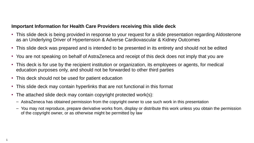 0 Important Information for Health Care Providers - slide 1 of 32
