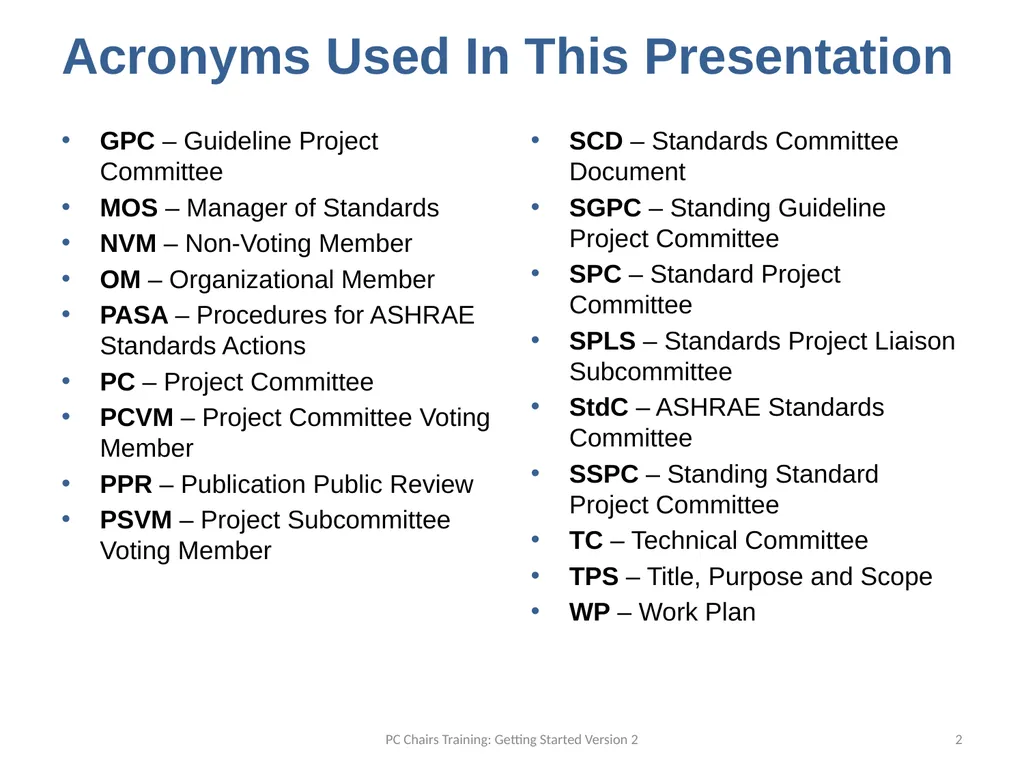Getting Started – An Overview of the Standards - slide 2 of 44