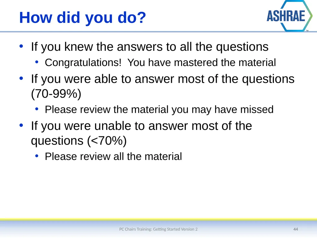 Getting Started – An Overview of the Standards - slide 44 of 44