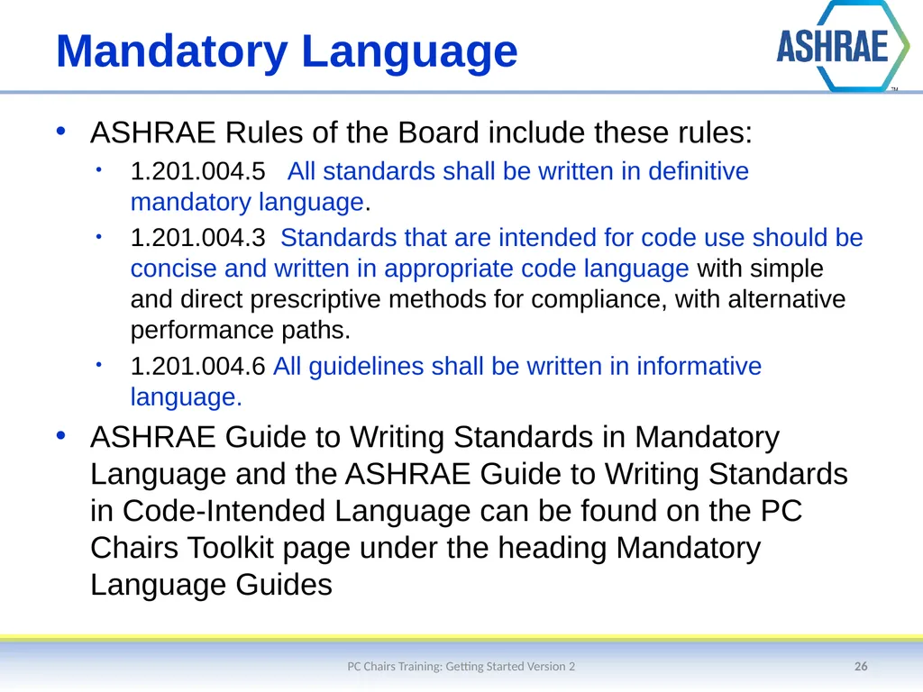 Getting Started – An Overview of the Standards - slide 26 of 44