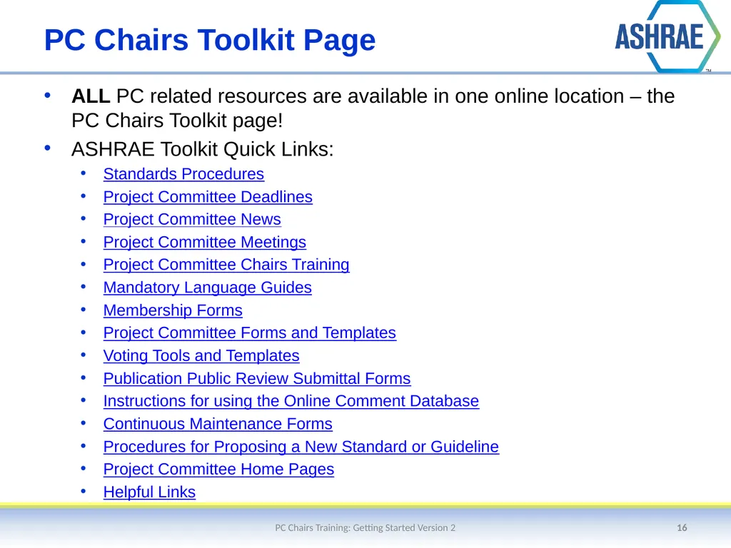 Getting Started – An Overview of the Standards - slide 16 of 44