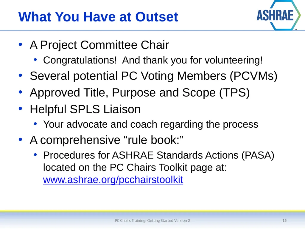 Getting Started – An Overview of the Standards - slide 15 of 44
