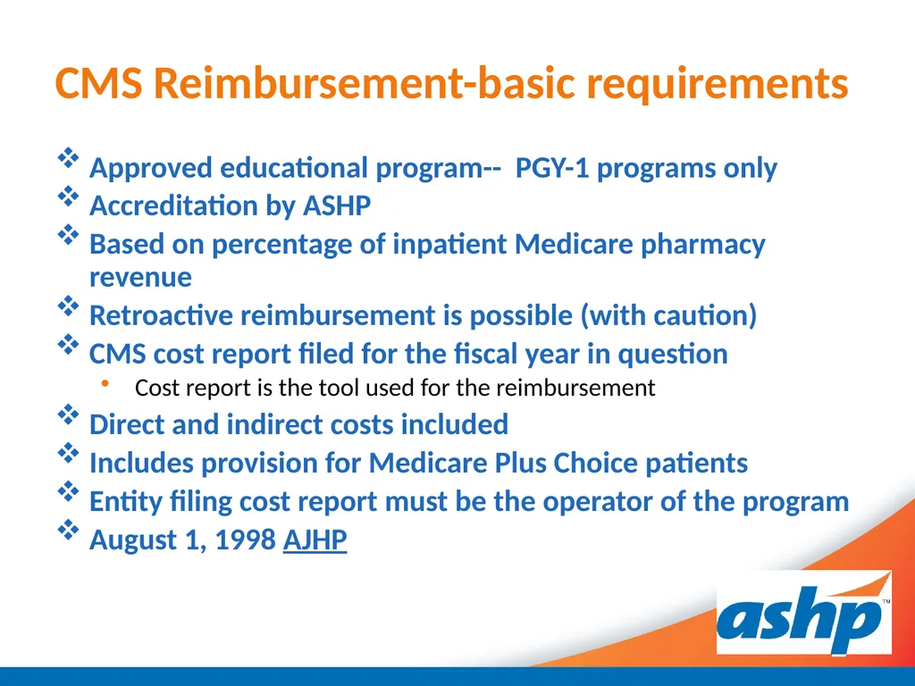 Optimizing GME Pass Through Reimbursement for - slide 10 of 27