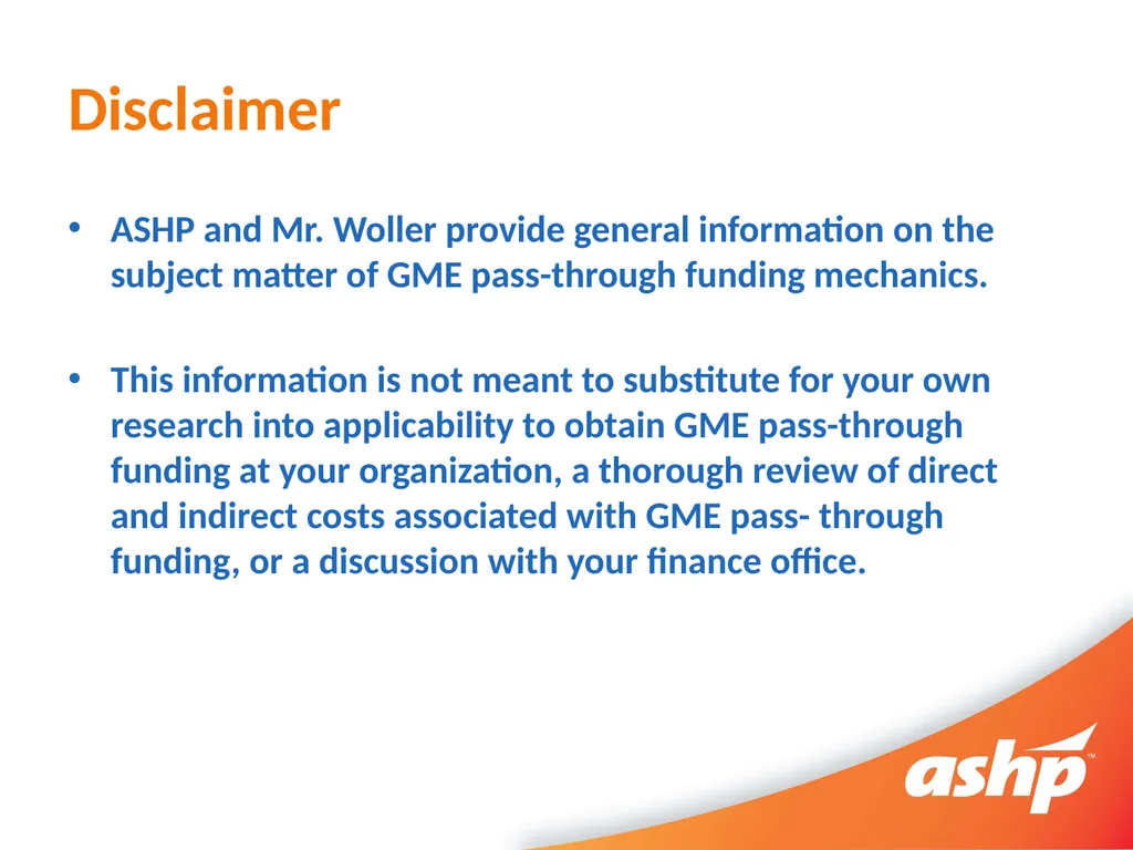 Optimizing GME Pass Through Reimbursement for - slide 2 of 27