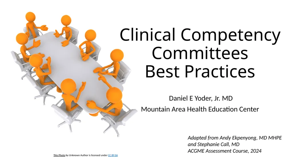 Clinical Competency Committees Best Practices - slide 1 of 31