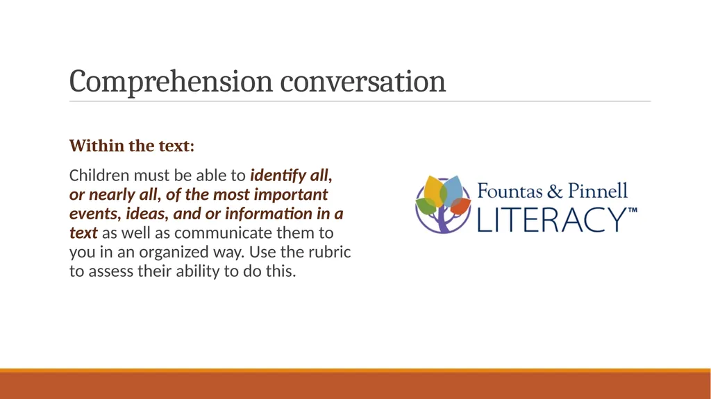 Fountas & Pinnell Benchmark Assessment - slide 6 of 8