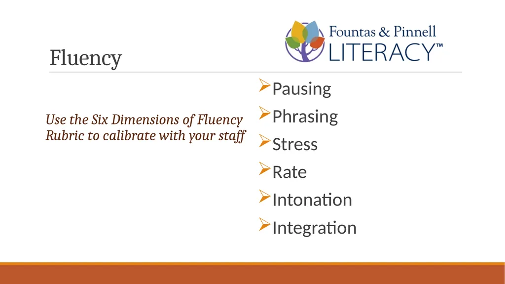 Fountas & Pinnell Benchmark Assessment - slide 5 of 8