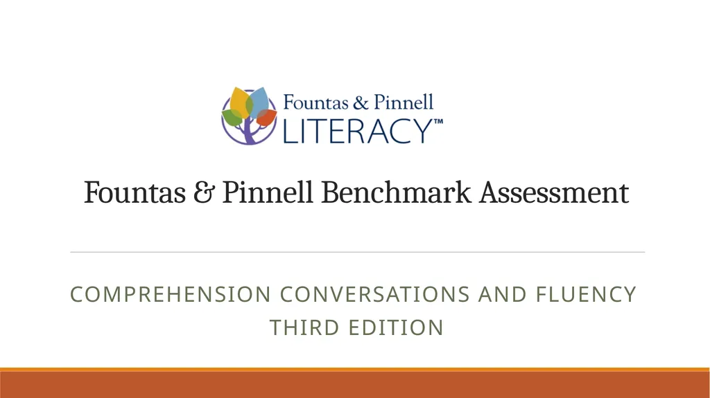 Fountas & Pinnell Benchmark Assessment - slide 1 of 8