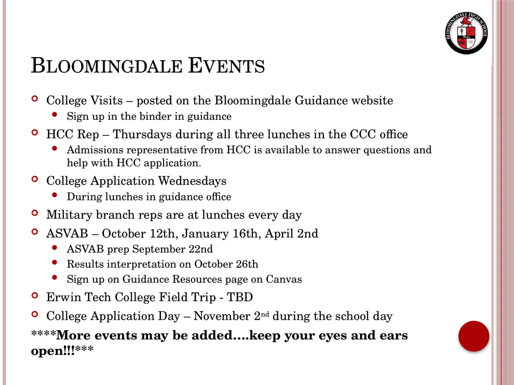 Senior Night Graduation Requirements, College - slide 40 of 42