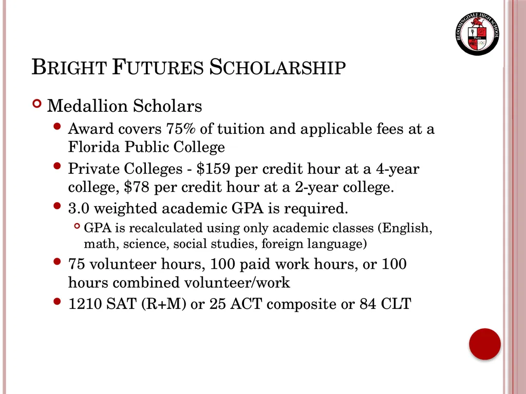 Senior Night Graduation Requirements, College - slide 33 of 42