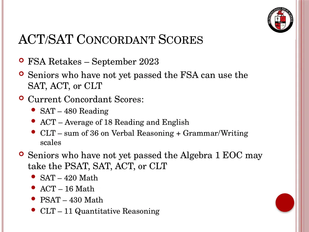 Senior Night Graduation Requirements, College - slide 9 of 42