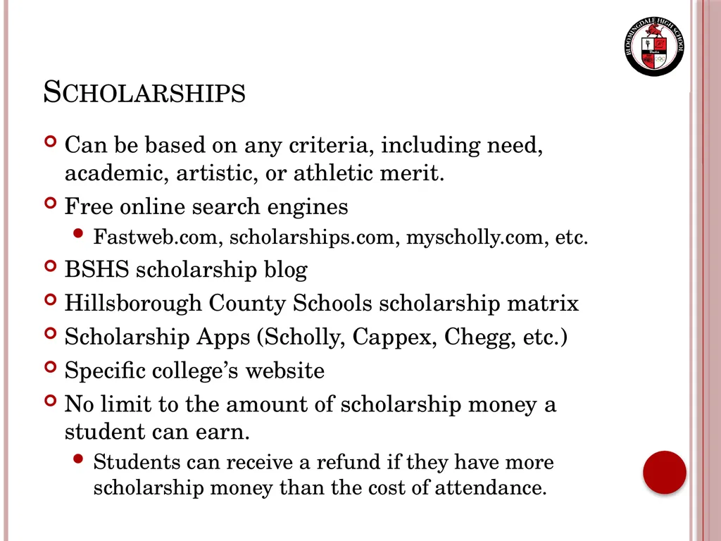 Senior Night Graduation Requirements, College - slide 30 of 42