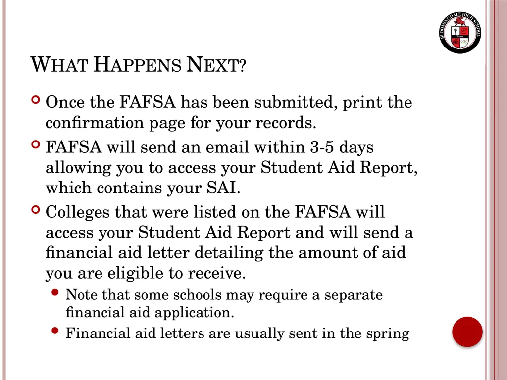 Senior Night Graduation Requirements, College - slide 28 of 42
