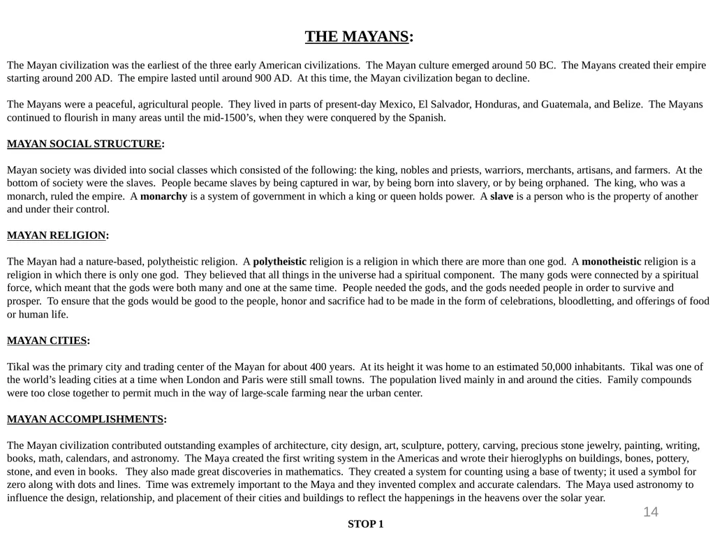 Aztec Gallery 4 THE AZTECS: The Aztec civilization - slide 14 of 14
